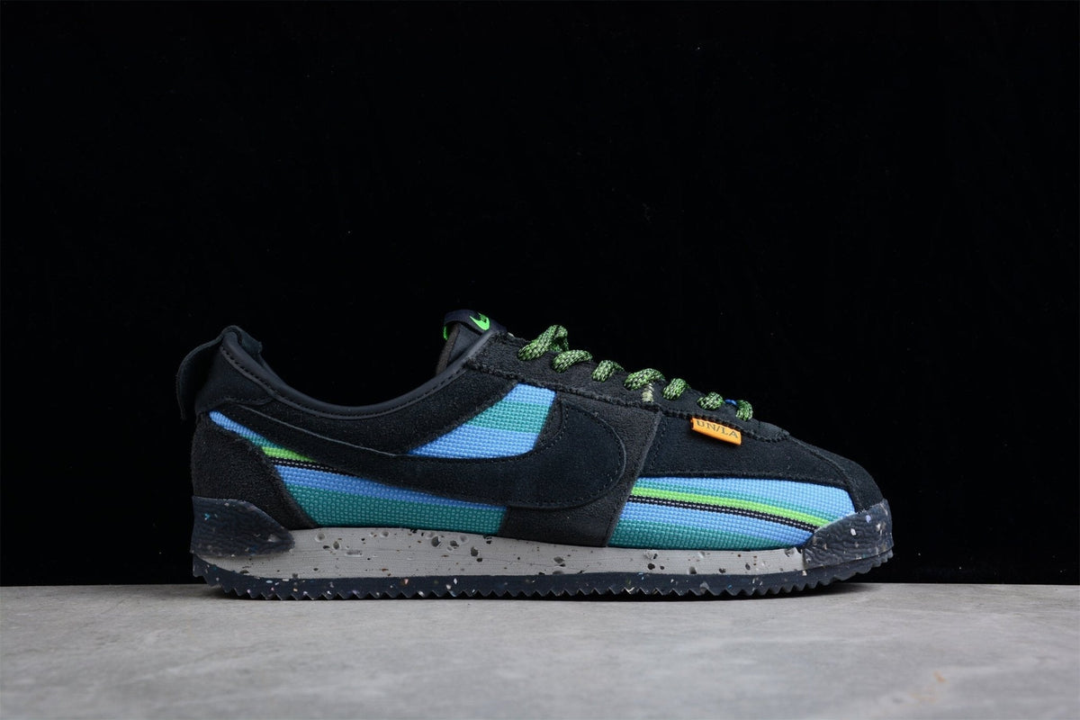 Essenza Rosa Cortez x Union LA Black / Blue / Green | sapatilhas Sole Rua