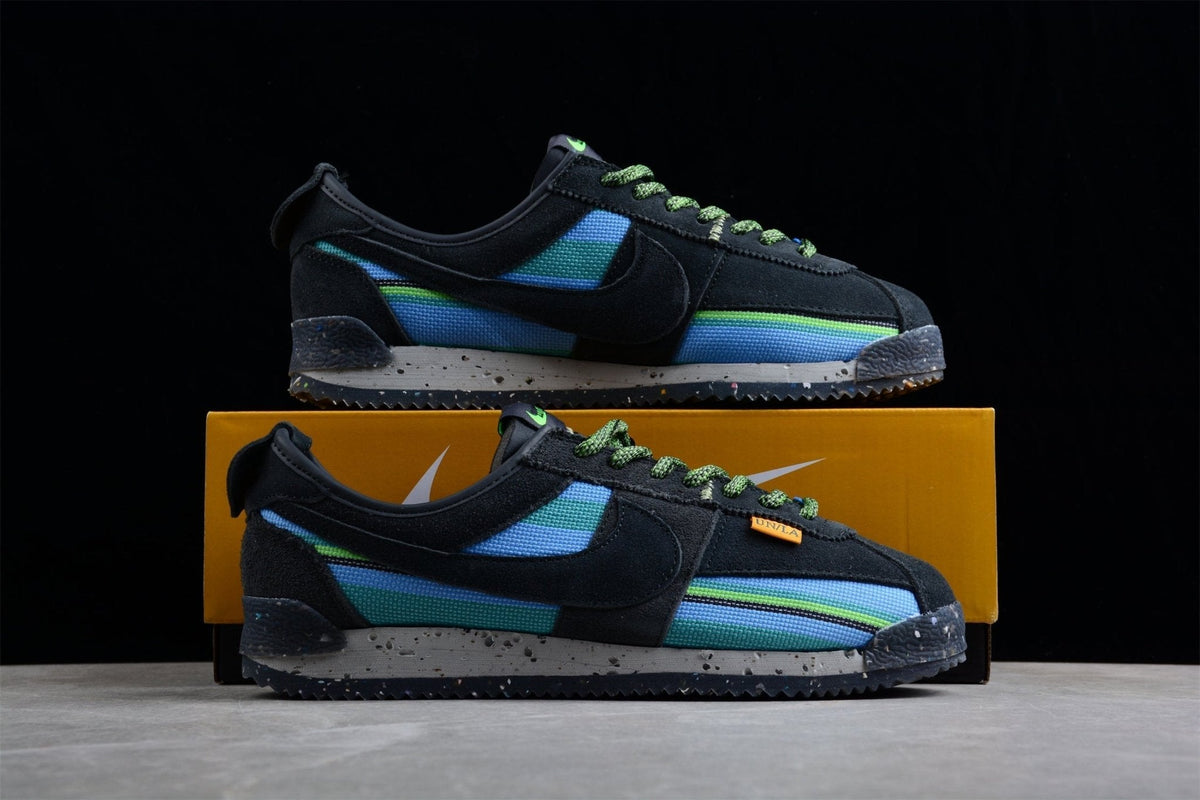Essenza Rosa Cortez x Union LA Black / Blue / Green | sapatilhas Sole Rua