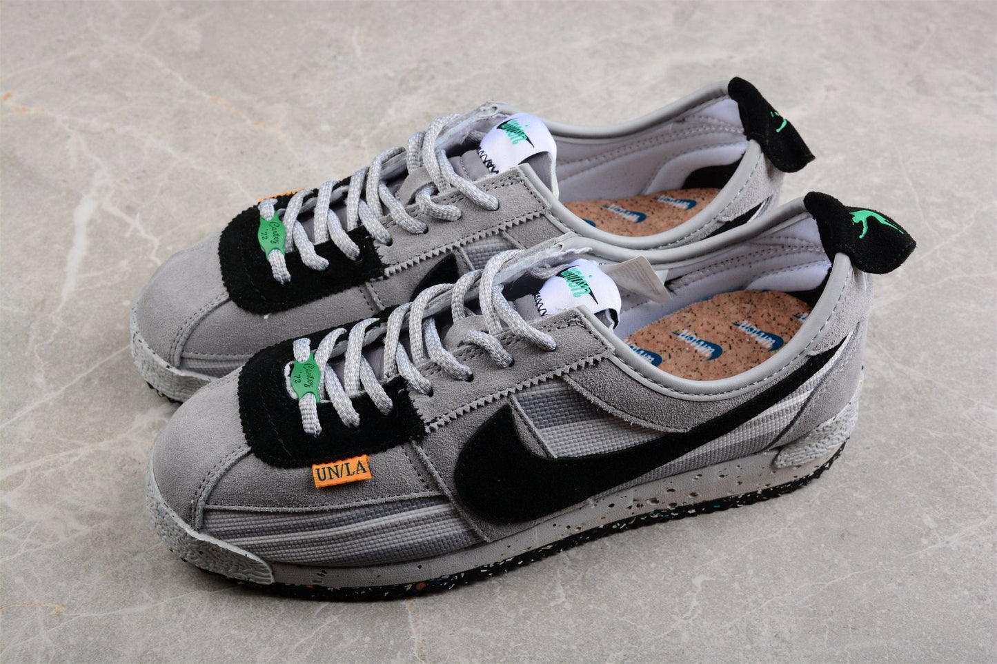 Essenza Rosa Cortez x Union LA Grey / Black | sapatilhas Sole Rua