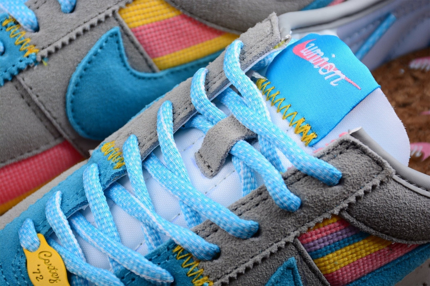Essenza Rosa Cortez x Union LA Grey / Blue / Yellow / Pink | sapatilhas Sole Rua