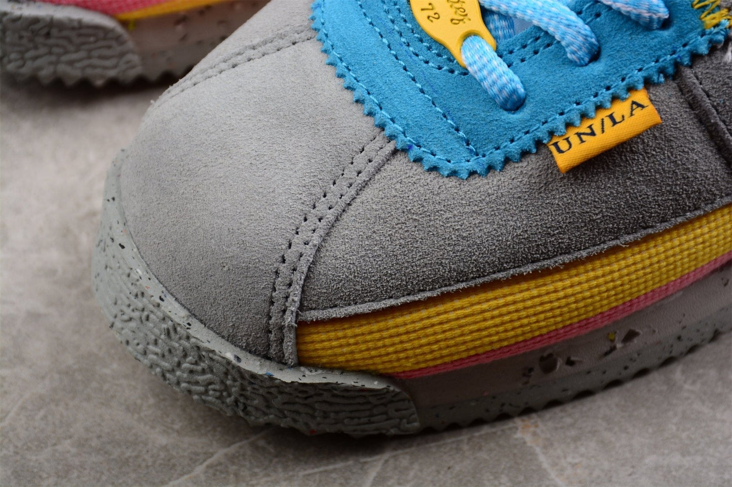Essenza Rosa Cortez x Union LA Grey / Blue / Yellow / Pink | sapatilhas Sole Rua