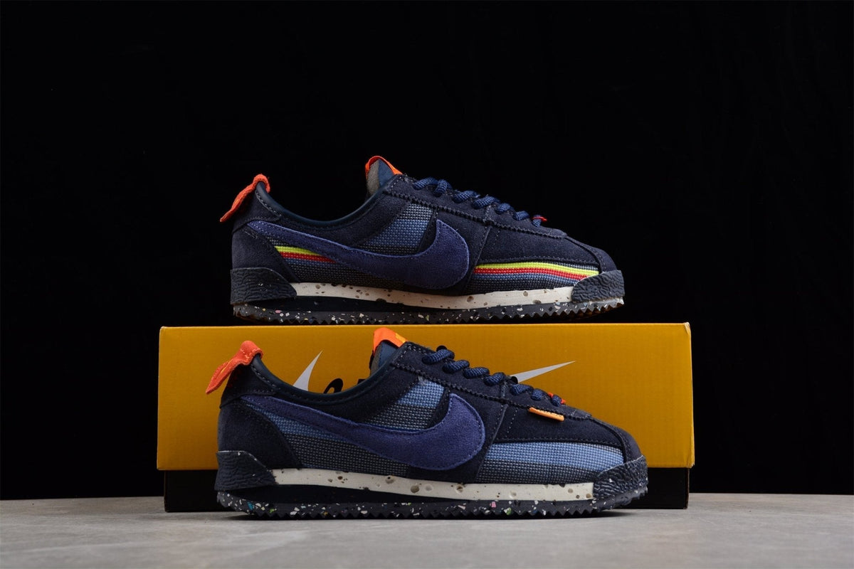 Essenza Rosa Cortez x Union LA Navy / Orange | sapatilhas Sole Rua