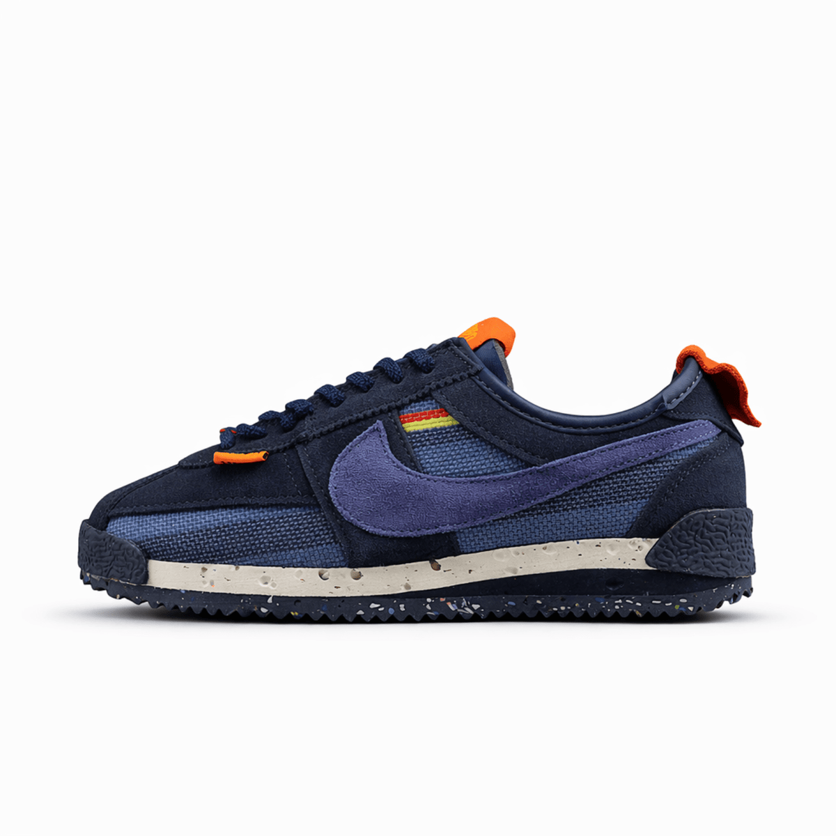 Essenza Rosa Cortez x Union LA Navy / Orange | sapatilhas Sole Rua