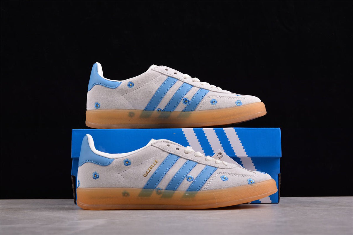 Fabrika Supply Gazelle White / Sky Blue Floral | sapatilhas Sole Rua